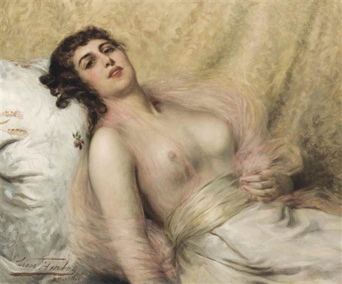 Reclining nudeLéon Herbo (Belgian, 1850–1907)