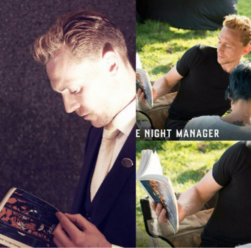 lolawashere:Tom Hiddleston and his dog eared copy of The Night Manager. They have come a long way to