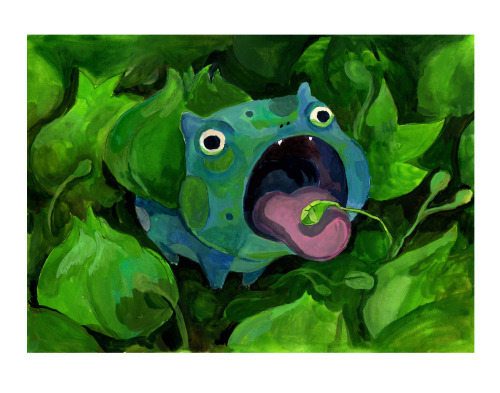 A little bulbasaur having his lunch :)A few people asked where to get prints of my pokemon fanarts :
