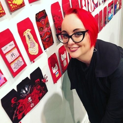 It’s me and my piece at the #redenvelopeshow! Happy Chinese New Year! #redenvelope #art #goodgod #th