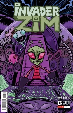 jhonenv:  chuckbb:  Finally my dreams of being in a Hot Topic store are realized with my Invader Zim cover variant(exclusive to Hot Topic)  Chuck BB’s variant cover to INVADER ZIM issue #2 is my favorite ZIM cover for issue #2. As always, I wish these