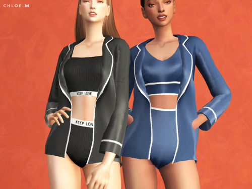 ChloeM-Pajama SetCreated for :The Sims414 colorsHope you like it!Download:Underwear:TSR      Pajama 