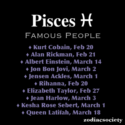 zodiacsociety:  Famous Pisces People