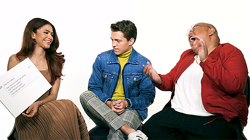 give-emhell-darlin:Tom Holland, Zendaya, & Jacob Batalon Answer the Web’s Most Searched Question