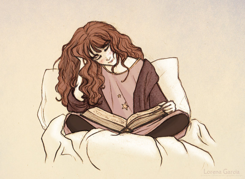 rictusemprafights:
“ Hermione Reading before Bed by ~Lincevioleta
”