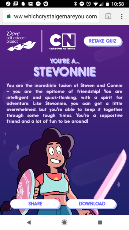 pearl-likes-pi:I got Stevonnie let’s gooowww.whichcrystalgemareyou.com