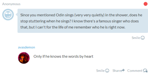 Odin sings in the shower.