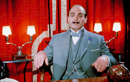 poirott: Hercule Poirot + the thinking pose
