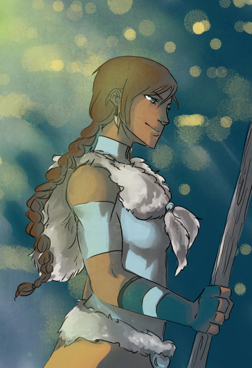 articianne:i got your back, and i always willmy gift for eviechan68 for the makorra gift exchange! i always like future headcanons so i did a thing of older korra looking over the spirit portal in republic city, because she’s the avatar and she’s