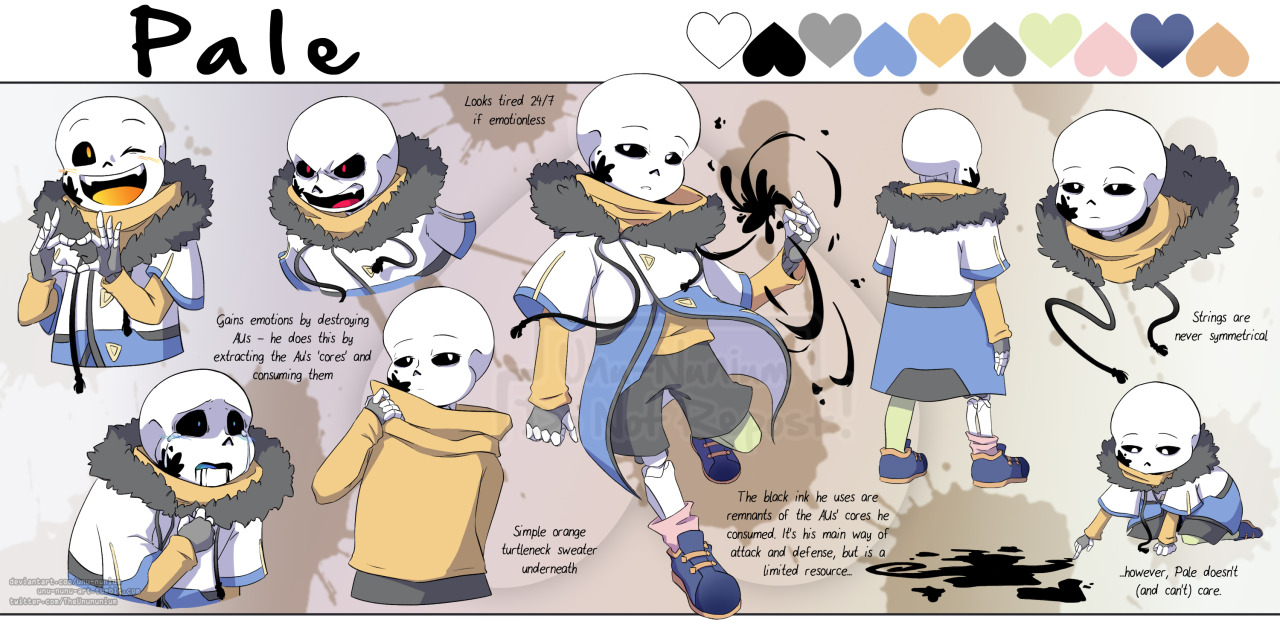 After years and many redraws of these profiles, FINALLY I am happy to  present my character profile on Swap Sans! (Note that these profiles &  design choices are within my headcanon, so