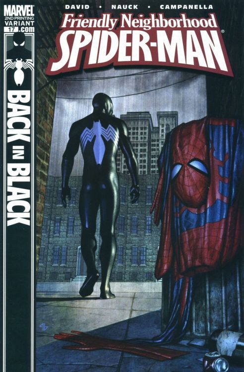 towritecomicsonherarms:  Spider-man #50 Some of the many homages to that iconic image The Hack/Slash one if my favourite. The sign says ‘Romita’