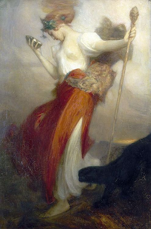 fleurdulys:A Bacchante - Arthur Hacker 1913