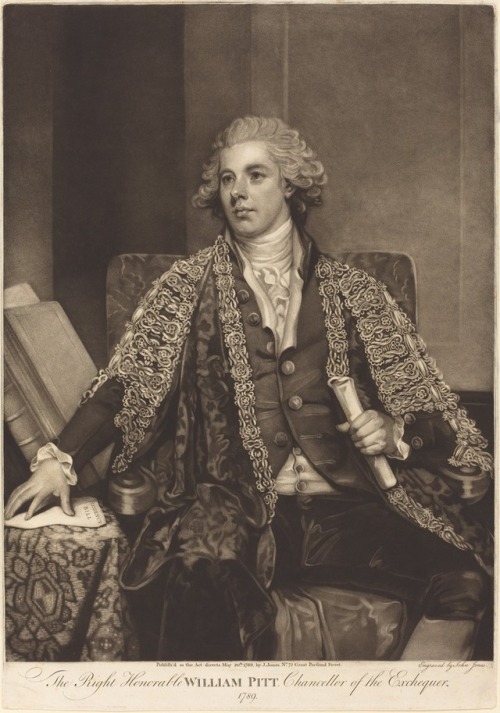 hismajesty-kinggeorgeiii:William Pitt the Younger when Chancellor of the Exchequer, by John Jones af