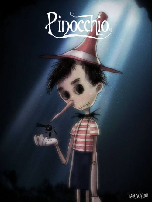 gameraboy: Disney Posters done in Tim Burton Style by Andrew Tarusov 