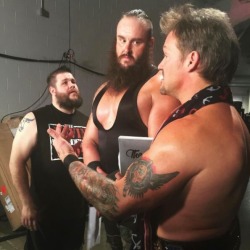 wrestlebearowens:  If you were wondering just how adorably little Kevin looks next to Braun Strowman