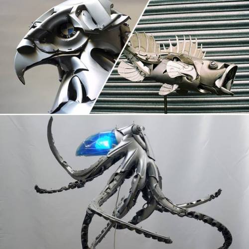 #Amazing #Hubcap #Sculptures | Ptolemy Elrington http://buff.ly/1Aor6Bx http://ift.tt/1DMtQyu