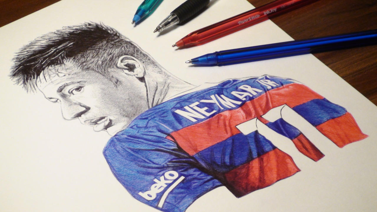 Neymar jr  Soccer Drawing by Akash Bhisikar  Saatchi Art