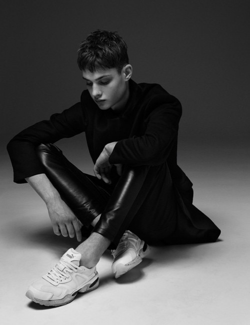 bothsidesguys: NATHAN JONES by LAURENCE ELLIS in McQ by Alexander McQueen x PUMA FW 14 Lookbook. ale