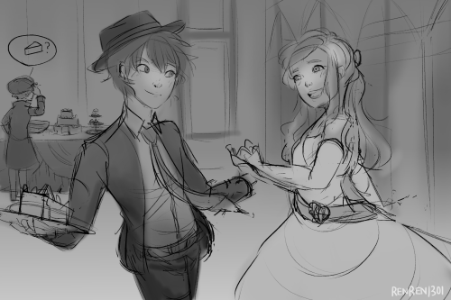 rhythm thief wip! i didn’t like the old one i did so i redid it. Trying to draw background ;;