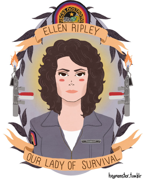 nolikereally:motherjones:nickbaumann:Awesome icons of the Female Saints of Television, by Spencer Sa