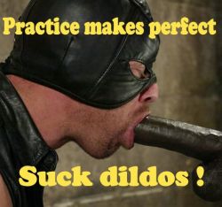 Gounutraining:  Practice Makes Perfect ! So Slaves Must Suck Dildos ! 