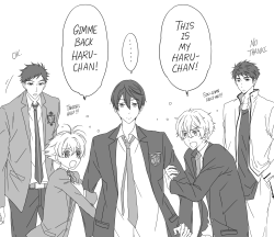 fallen-lucifiel:  This is the full version of this! Sorry for the long wait!!!! Please click the photos to read the dialogues! “IwaZuka &amp; Ouran High School Swimming-Host Club will be waiting for your return! See you next summer?????”  