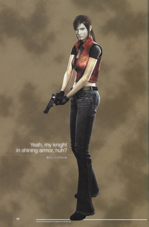video-games-girls-play-to:Claire Redfield all full body artworks (from biohazard the darkside chroni