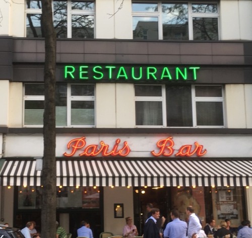 One of David’s Berlin bars - - Paris Bar. My photo, 30.5.18