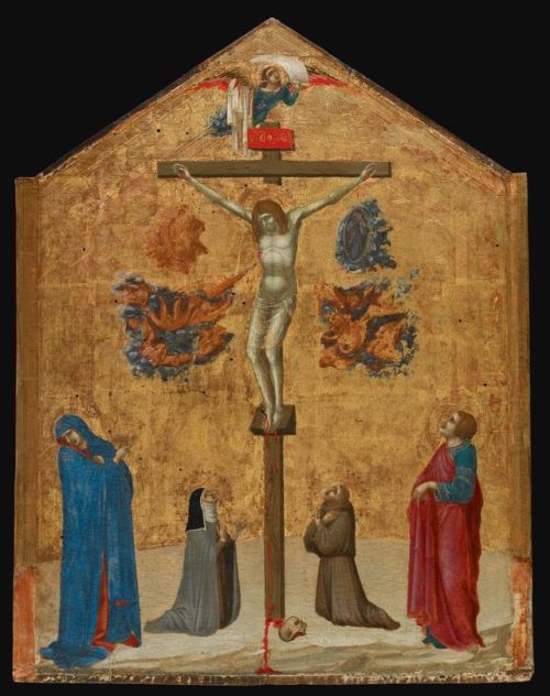 Cristo en la cruz con la Virgen y Santa Clara, San Juan el Evangelista, y San Francisco por Pietro L
