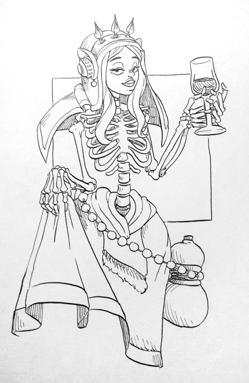 Inktober day 16: Skeleton Witch.