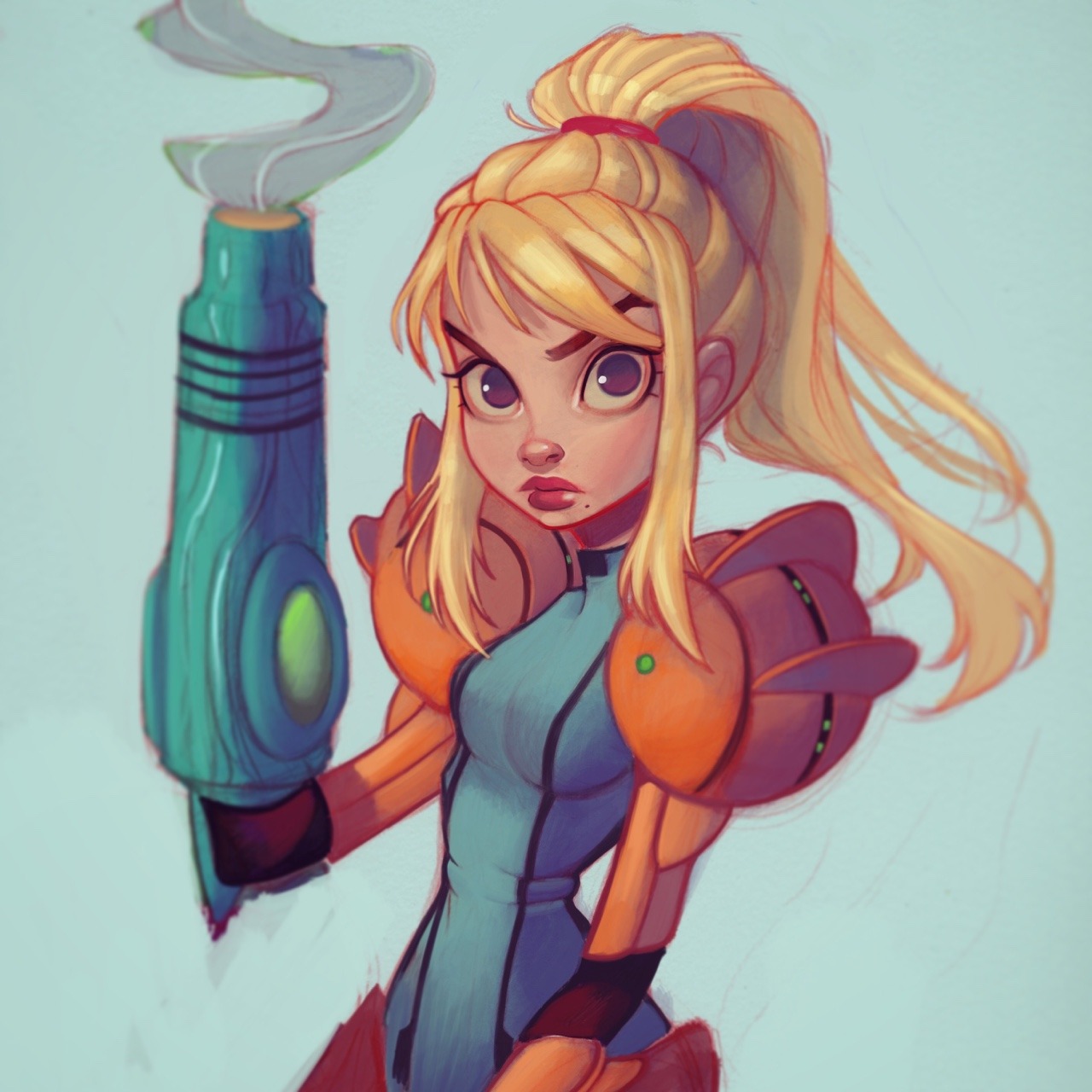 chrissiezullo:Did a quick coloring of my Samus Aran sketch the other day, not sure