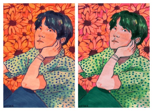 happy birthday hobi  /done with gouache and krita/do not repost!