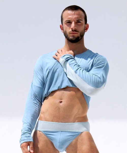undiedude:Benny wearing Rufskin Oliver Rayon/Lycra Long Sleeve Tee & Rufskin Laurent Rayon/Lycra Sport Brief