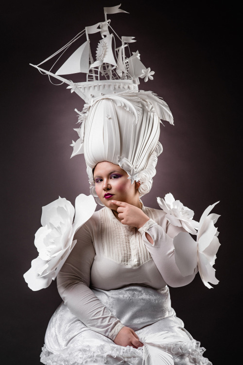 I was happy to be a model for incredible paper wig from artist Asya Kozina