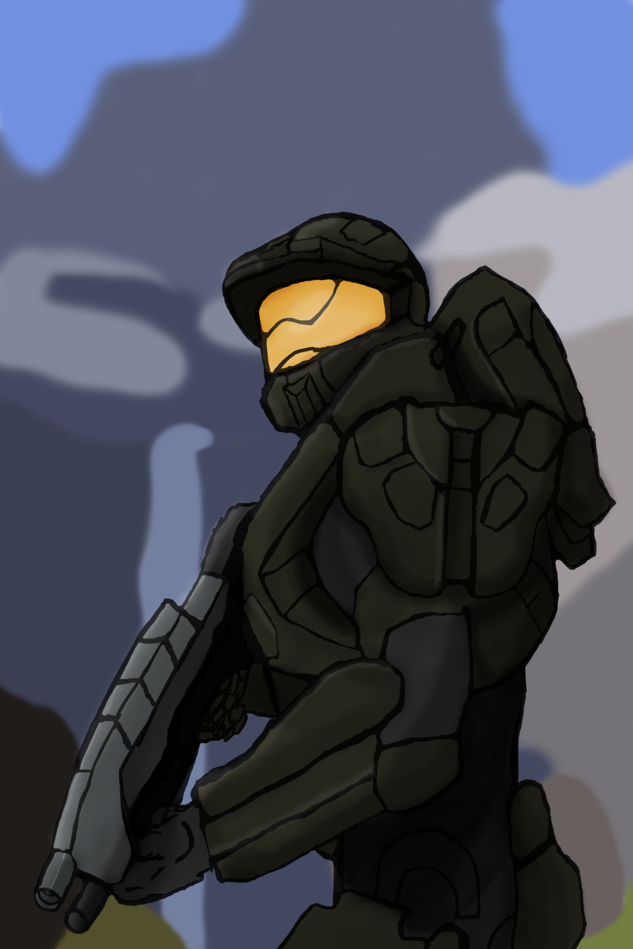 Just finished this today. Here is my Master Chief Painting MidTerm project for one