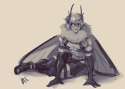 nightmaresyrup:  A moth guy doodle before I sleep😴