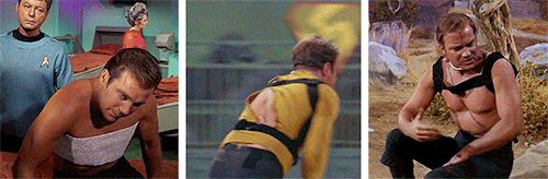 gayanese:Star Trek: The Original Series ↳ Every time Captain Kirk appears shirtless or rips his shir