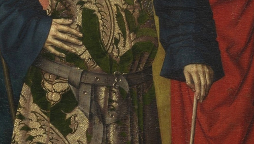 Dieric Bouts - Martyrdom of St. Erasmus (1458). Detail.