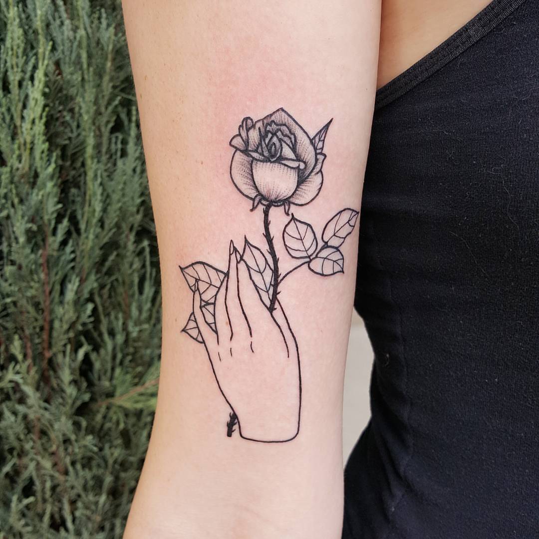 therubygore:  A delicate hand holding a rose, thank you so much Abby! ðŸŒ¹ http://www.therubygore.com