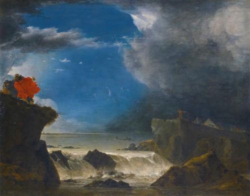 The breach of the sint Anthonisdijk on the night of 5-6 March 1651. Dated 1651. Oil on Canvas. 85.5 