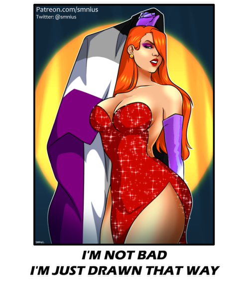 smnius: smnius:  Revamped my old art from that Asexual Jessica Rabbit headcanon post Get this a
