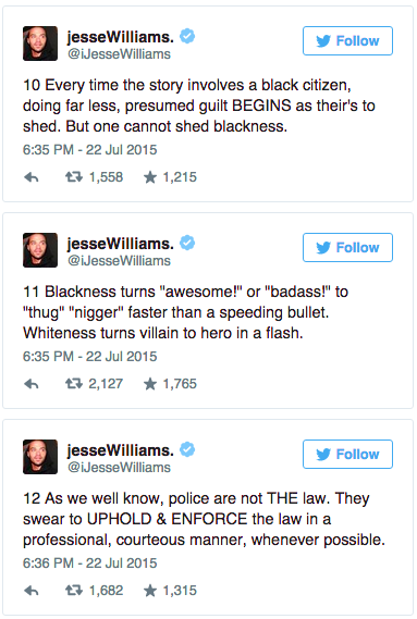 salon:  Read Jesse Williams’ epic Twitter essay on police racism