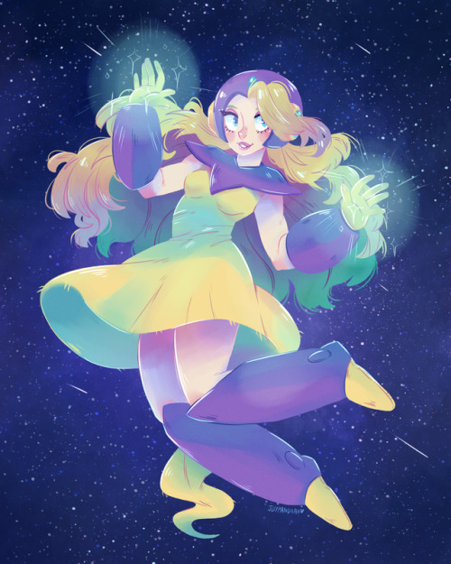 completed commission for @bananadumbledore of his lovely OC, Lunar Woman! she has a great design and