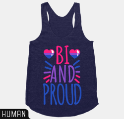 kitvshumans:  I’ve had some requests for more bi content and I’ve done my best to oblige with some! I know other designers have gotten requests too—Check out the site for bi designs from some of them. : ’ ) Bi &amp; Proud dark shirt | light