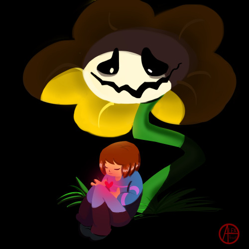 artofalex: Flowey’s laugh is creepy af Some undertale art from 4 yrs agoo