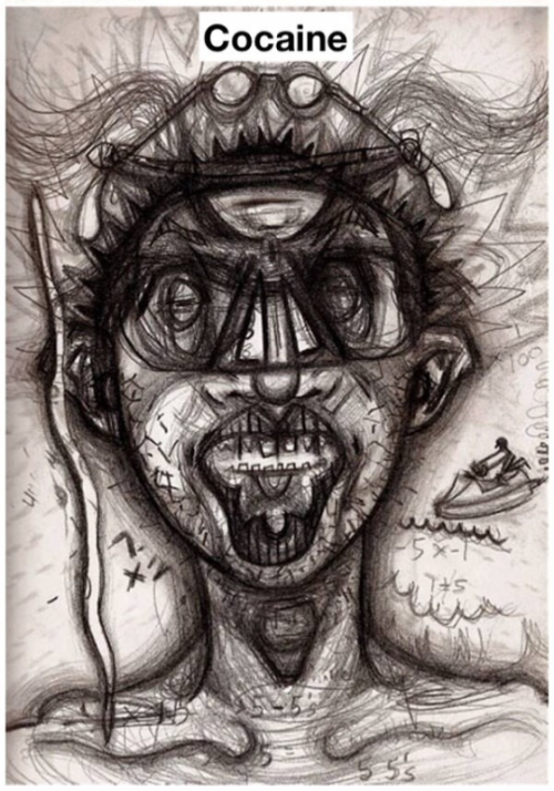 brazilia:الفنان ” Bryan Lewis Saunders “ ينقل تجربته  برسمه لمجموعة من الرسوم التي تمثّله بعد تعاطيه