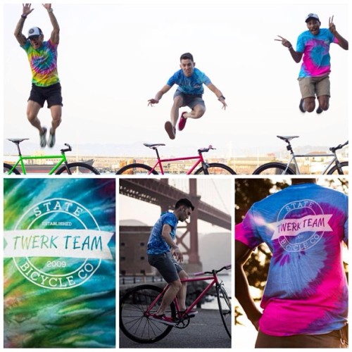 ancient-timeless-being: statebicycle:  State Bicycle Co. Twerk Team Tie Die shirts now in stock!! Ge
