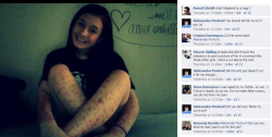 ladycatacorn:  philsmismatchedsocks:  This just makes me so furious.  The more I look at this the more furious I get. This girl has cuts covering her legs for an obviously traumatic event - she was raped by her father.And these people on Facebook