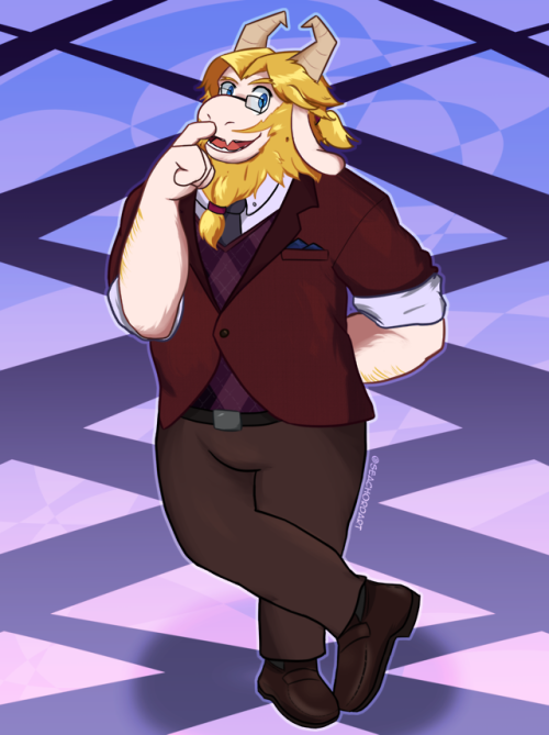 GotSomeHaps is doing a husbando fashion contest on twitter and my submission is Asgore sporting a pr