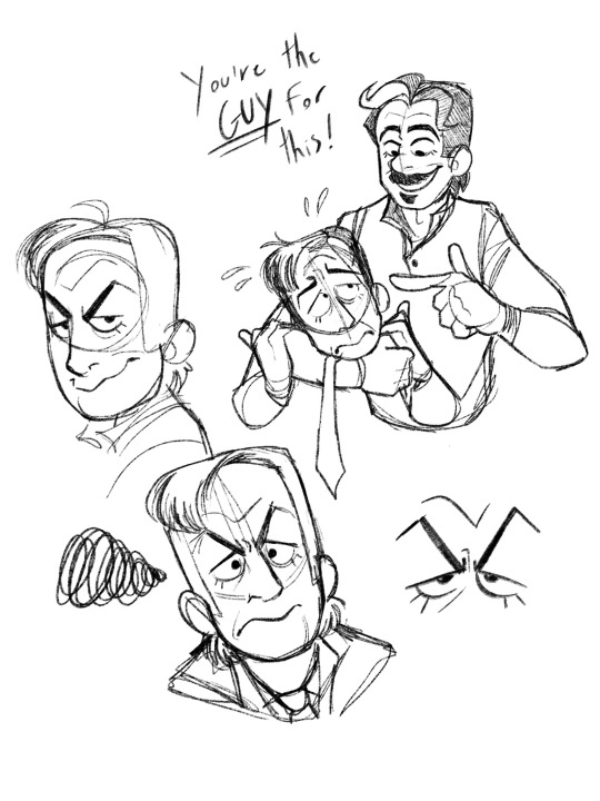 those-eraser-shavings:Here’s an old sketch dump I did for fun when times were simpler 😩 I literally cannot draw this man consistently — he is a well-dressed enigma